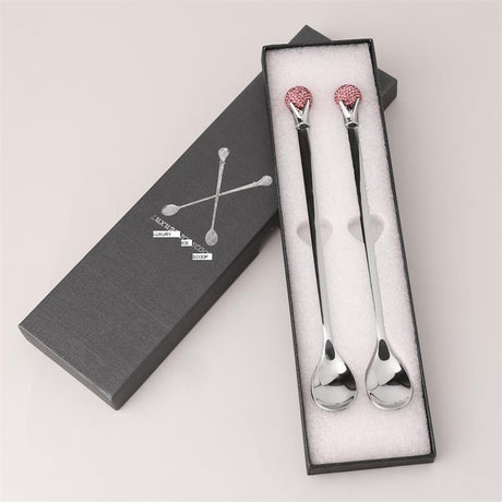LIVETAI Genevieve Elegant Diamond-Patterned Stainless Steel Coffee Spoon from LIVETAI