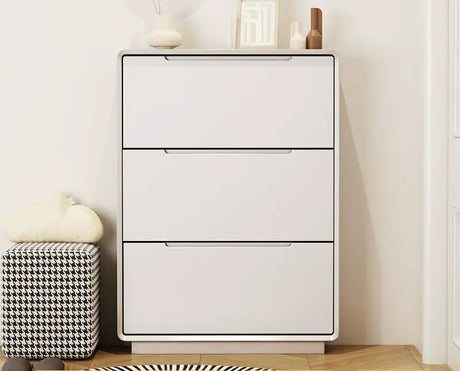 LINYUE Elara Minimalist Cream Flip Shoe Cabinet from LINYUE