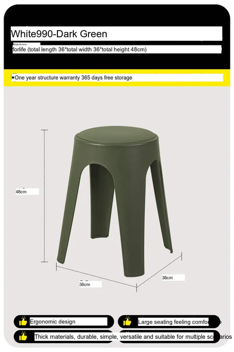 ABOUT WHITE Esmira Nordic Thickened Plastic Small Stool from ABOUT WHITE