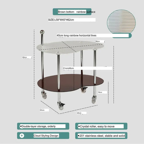ABOUT WHITE Jiaxing Versatile Movable Storage Side Table. from ABOUT WHITE