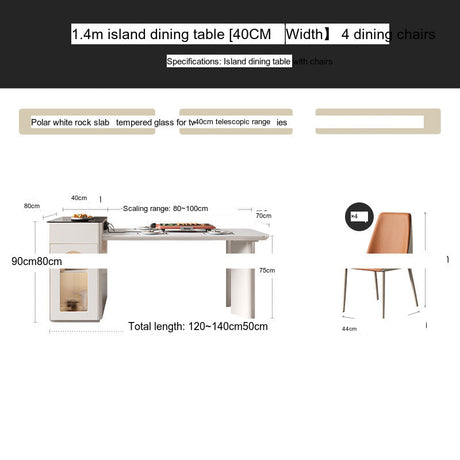 QUANMU Santiago Elegant Creamy Dining Table from QUANMU