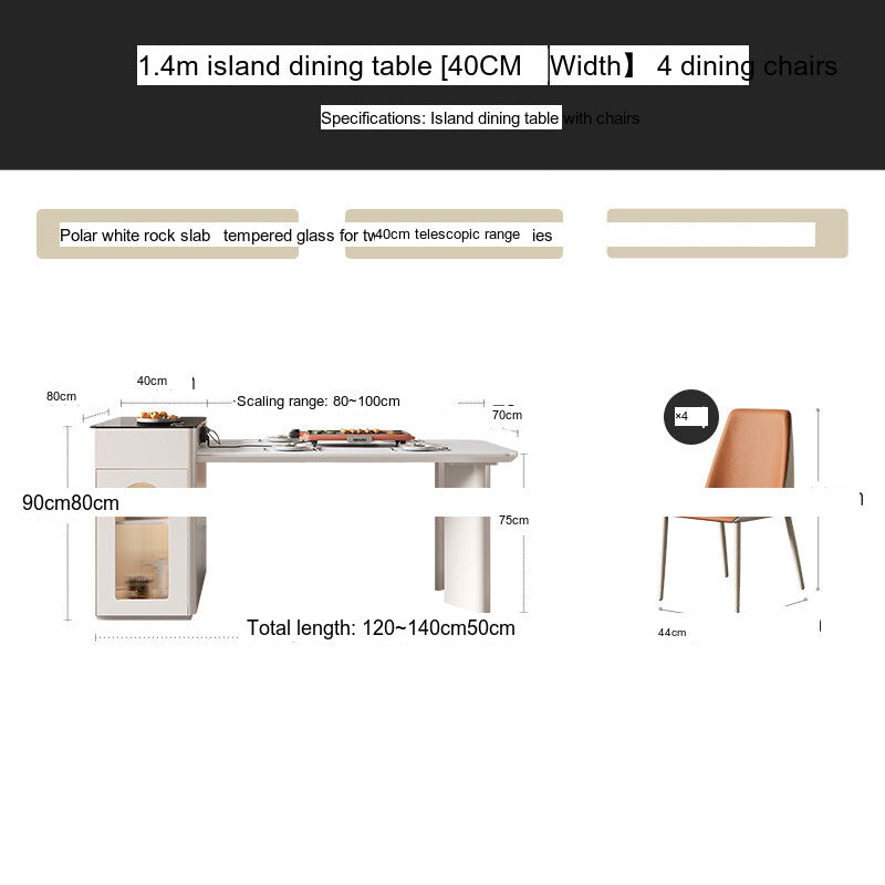 QUANMU Santiago Elegant Creamy Dining Table from QUANMU
