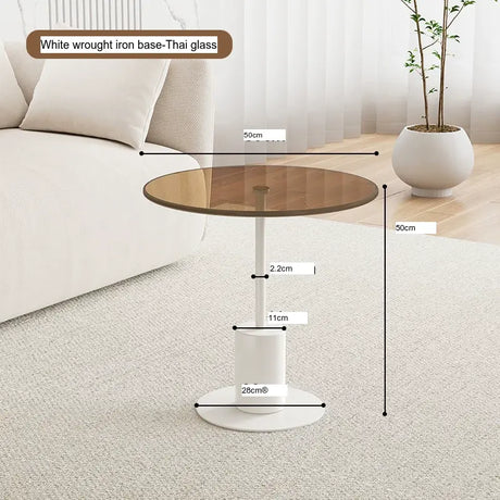 XIMIKA Lysandra Chic Glass Coffee Table Small Apartment Sofa Set from XIMIKA
