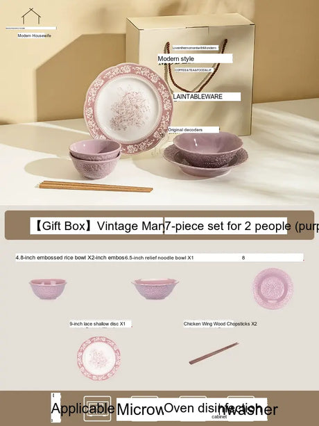 MH Keiko Elegant Ceramic Dining Set Birthday Gift Box from MH