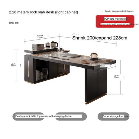QUANMU Elowen Elegant Minimalist Rockboard Desk Table from QUANMU