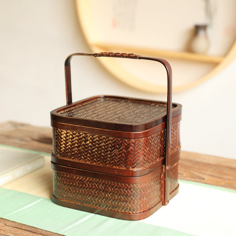 PAULOWNIA Elowen Rustic Double-Layer Basket Storage System from PAULOWNIA