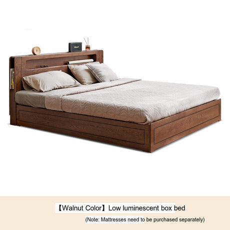 GENJI Juniper Solidwood Modern Minimalist Oak Storage Bed from GENJI