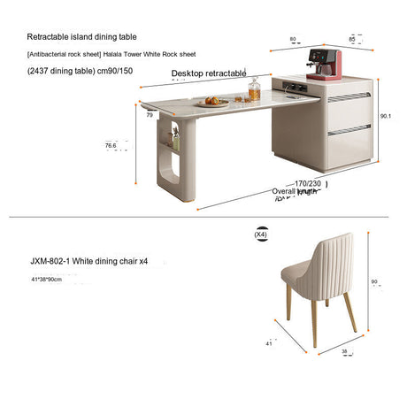 QUANMU Santiago Expandable Luxe Dining Table Set from QUANMU