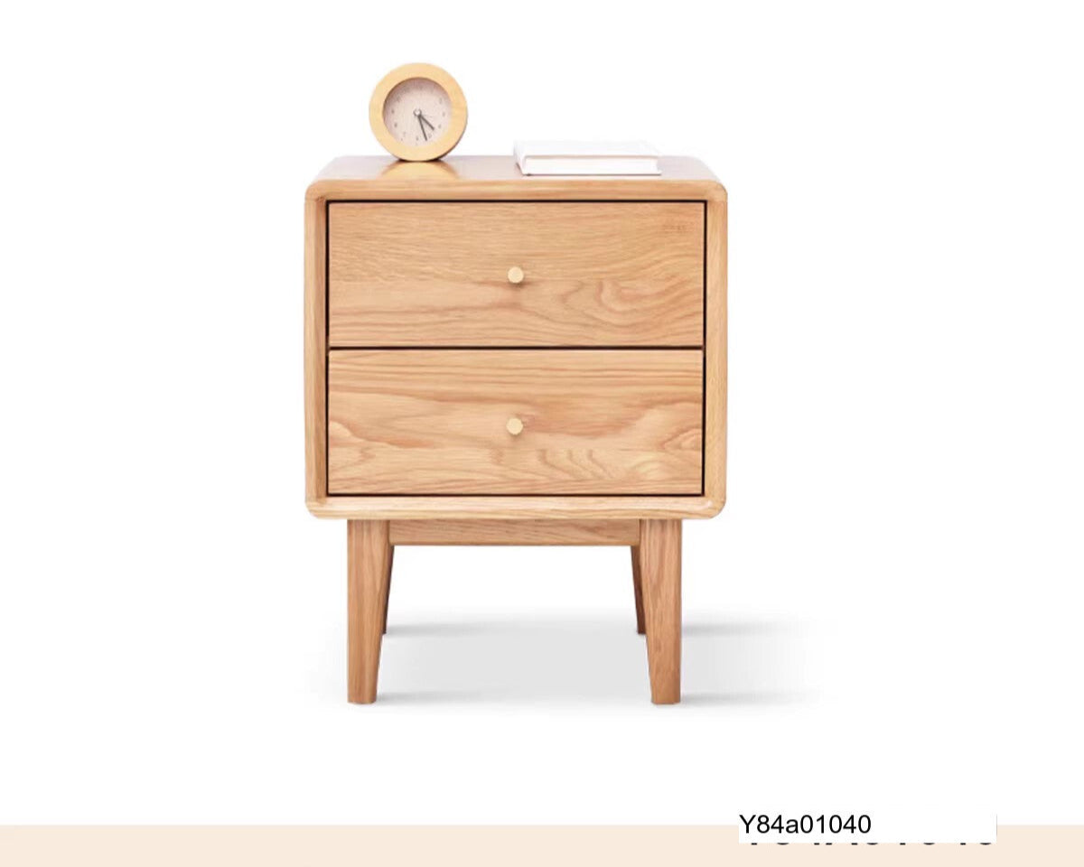 GENJI Santiago Rustic Oak Simple Bedside Table from GENJI