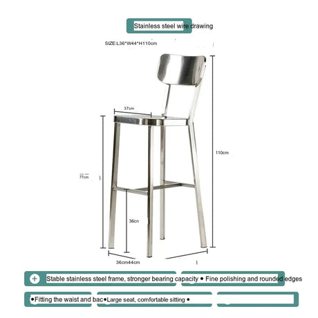 ABOUT WHITE Yuzuki Modern Stainless Steel Bar Chair from ABOUT WHITE
