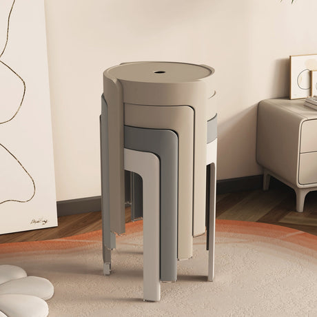 A&D Marisol Stylish Stackable Round Stool from A&D