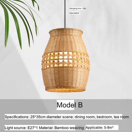 BOJI Harukaze Elegant Bamboo Pendant Light for Living Room from BOJI
