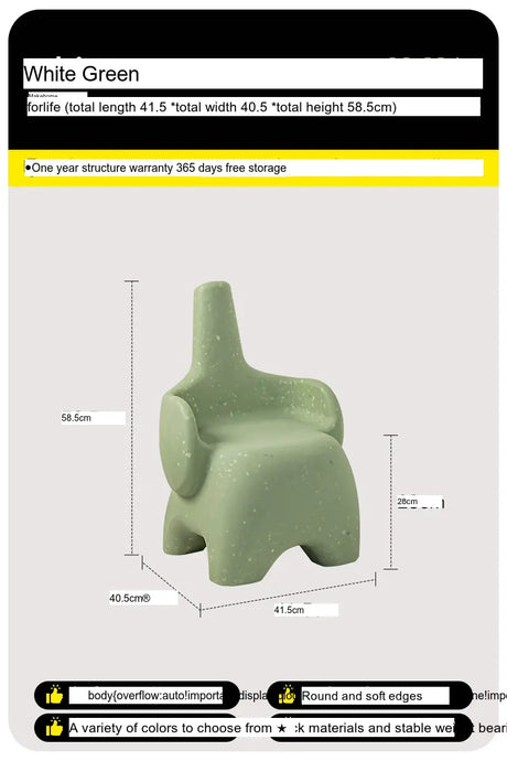 ABOUT WHITE Sakura Playful Elephant Backrest Stool from ABOUT WHITE