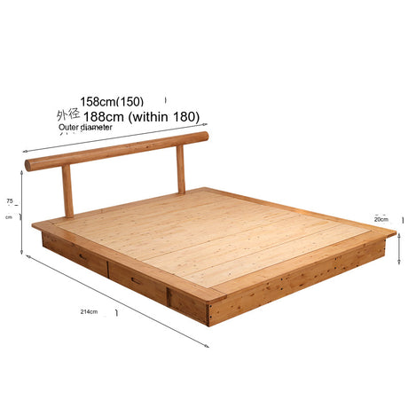 BAIYA SHUNAN Takashi Minimalist Solid Wood Double Bed from BAIYA SHUNAN