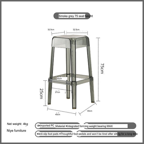 NIYE Elowen Elegant Transparent Acrylic Bar Stool from NIYE