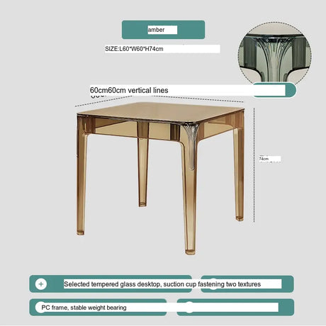 ABOUT WHITE Santiago Scandinavian Minimalist Glass Dining Table from ABOUT WHITE