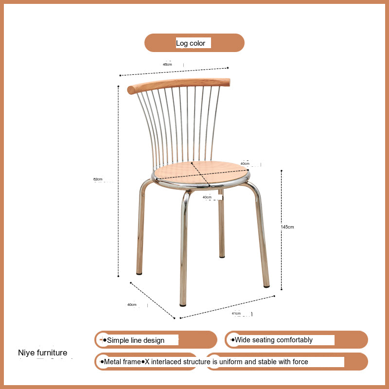NIYE Alaric Retro Iron Creative Windsor Chair Designer Café Backrest Stool from NIYE