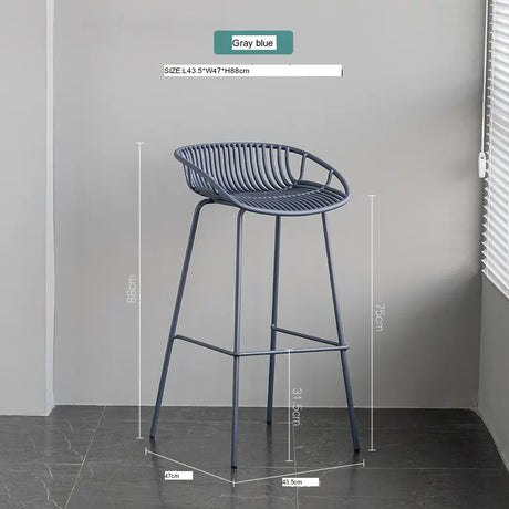 ABOUT WHITE Aurelia Sleek Iron Art Bar Chair from ABOUT WHITE