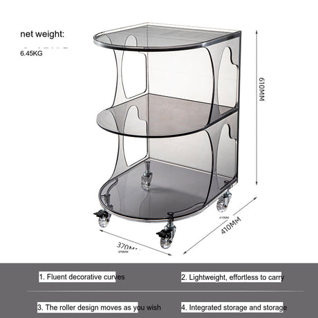 NIYE Tamsin Modern Acrylic Universal Coffee Table Cart from NIYE
