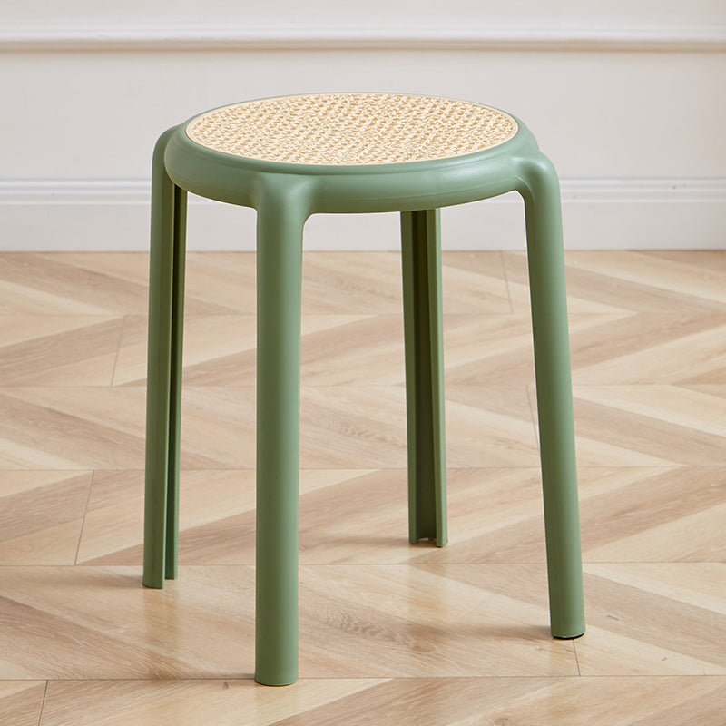 NIYE Cambria Thickened Round Stool - Stackable Rattan Design from NIYE