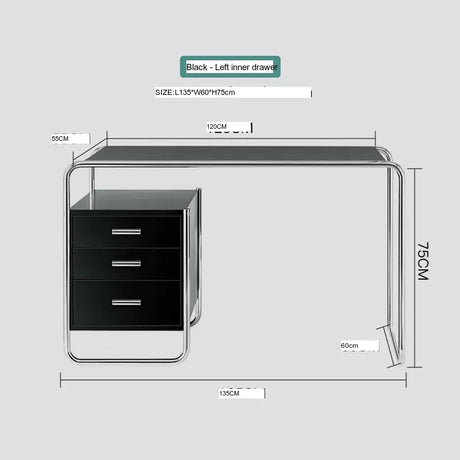 ABOUT WHITE Isadora Minimalist Steel Modern Office Desk from ABOUT WHITE