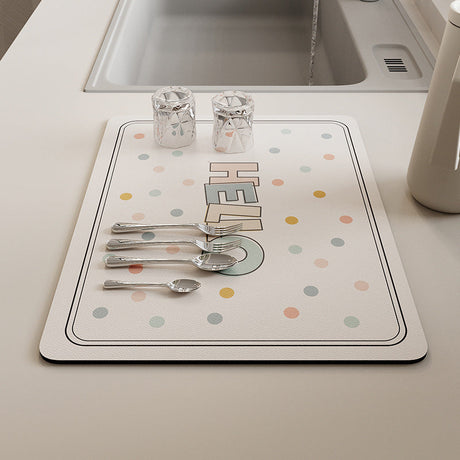 SUCO Marcellus Creamy Absorption Pad Kitchen Drain Mat from SUCO