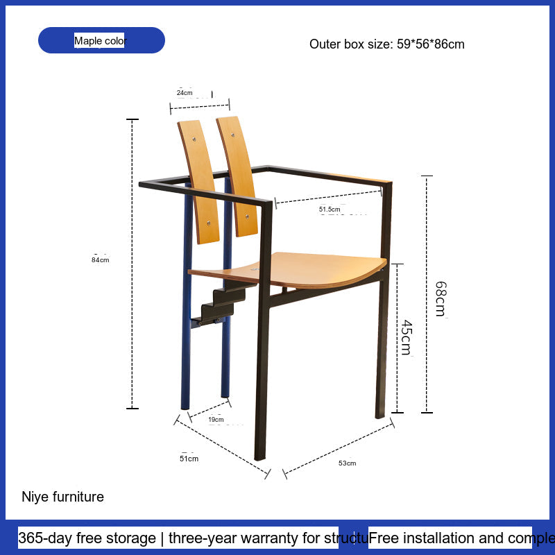 NIYE Toshiro Chic Memphis Style Solid Wood Chair from NIYE