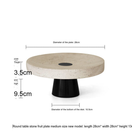VAVINCI Araceli Elegant Round Tray - Creative Travertine & Solid Wood Ornaments from VAVINCI