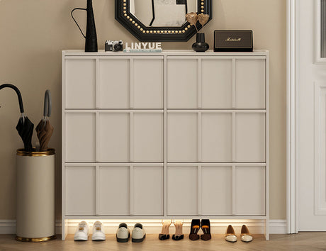 LINYUE Aurora Ultra-Thin Solid Wood Flip Shoe Cabinet from LINYUE