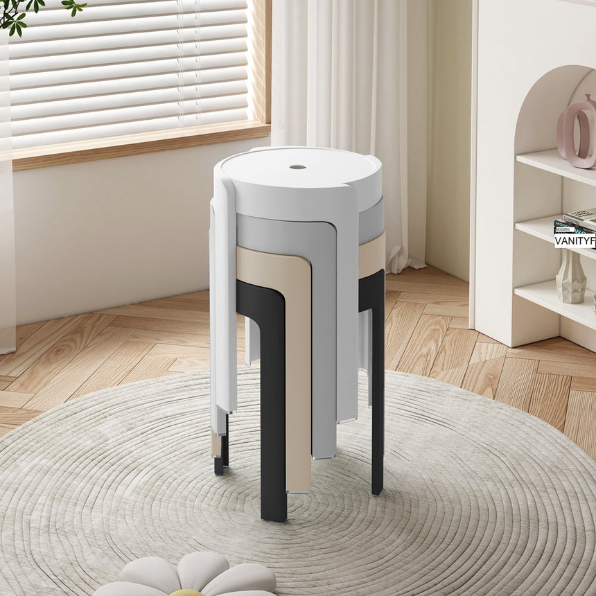 A&D Leonardo Stackable Thick Circular Modern Plastic Stool from A&D