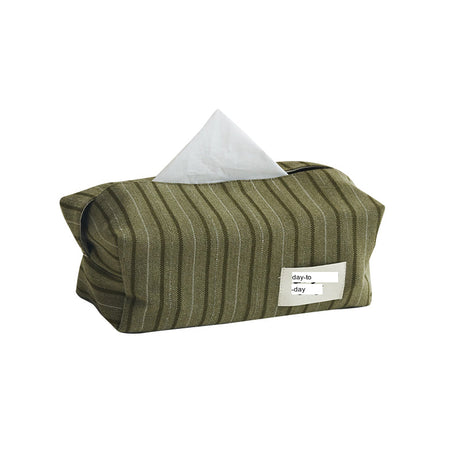 MOMO'S TALK Yoko Elegant Striped Tissue Box - Light Luxury Fabric from MOMO'S TALK