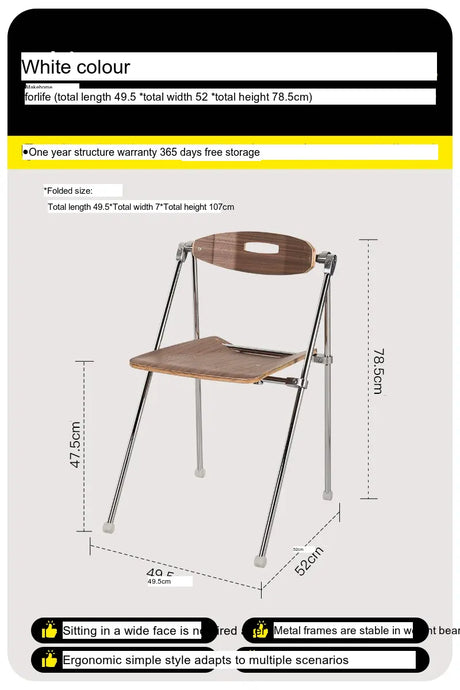 ABOUT WHITE Marcellus Sleek Folding Dining Chair from ABOUT WHITE