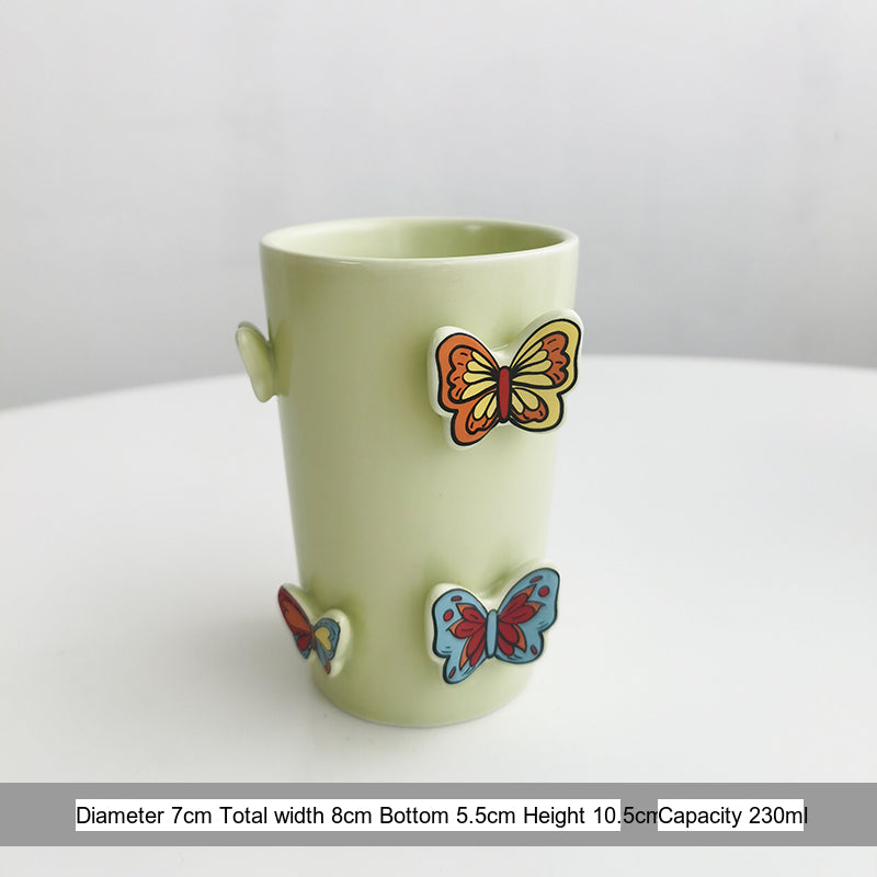 LIVETAI Sapphira Elegant Ceramic Butterfly Mug from LIVETAI