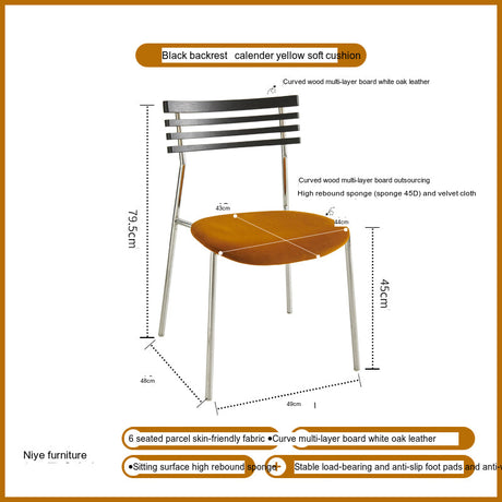 NIYE Selene Chic Light Luxury Iron Dining Chair from NIYE