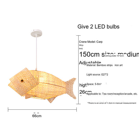 BOJI Lysandra Artistic Bamboo Grilled Fish Chandelier from BOJI