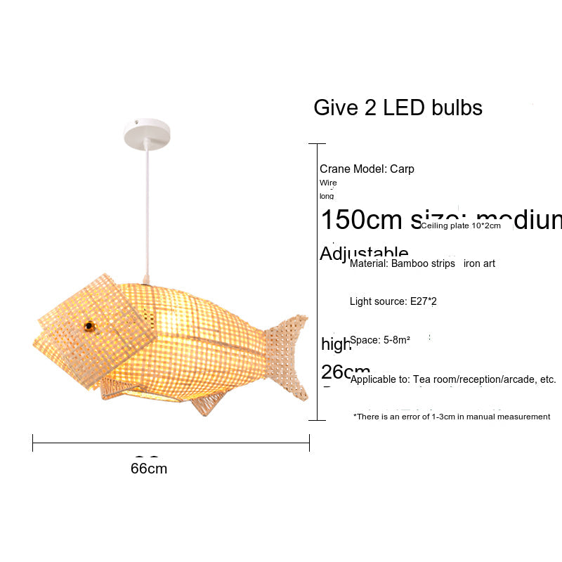 BOJI Lysandra Artistic Bamboo Grilled Fish Chandelier from BOJI