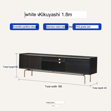 HANKE Santiago Retro Solid Wood TV Cabinet with Glass Doors - Living Room Storage Solution from HANKE