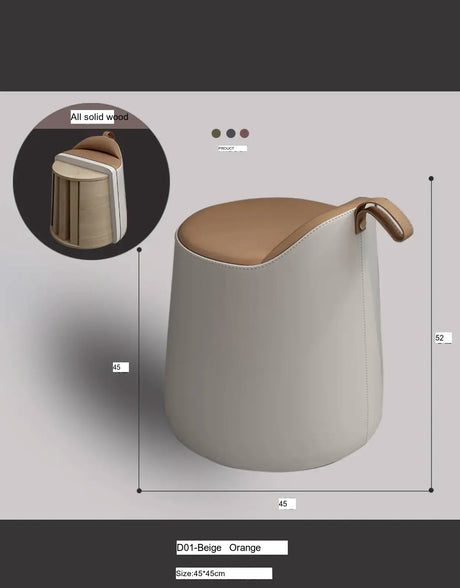 MOXER Juniper Luxe Minimalist Leather Makeup Stool from MOXER