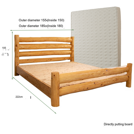 BAIYA SHUNAN Yumiko Elegant Cypress Eco-Friendly Double Bed from BAIYA SHUNAN