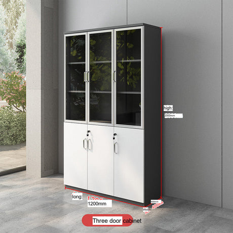 MUTINI Jasper Chic Glass-Front Locking Office Cabinet from MUTINI