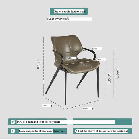 ABOUT WHITE Elowen Elegant Saddle Leather Dining Chair from ABOUT WHITE