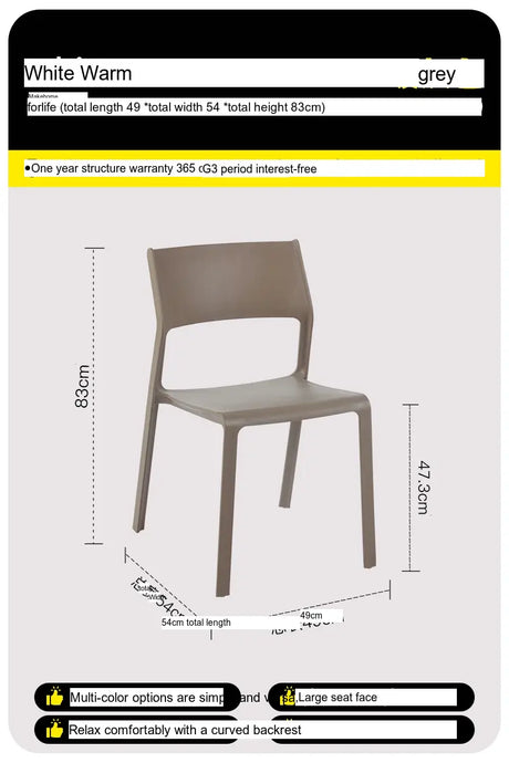 ABOUT WHITE Fernanda Minimalist Stackable Dining Chair from ABOUT WHITE