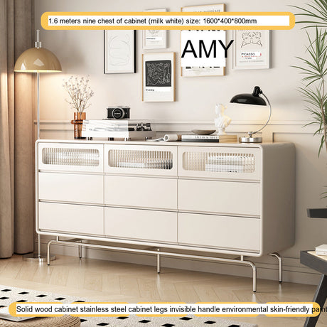 LINYUE Atlas Bauhaus Solid Wood Multi-Drawer Side Cabinet from LINYUE