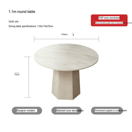 QUANMU Emiliano Chic Light Luxury Round Dining Table from QUANMU