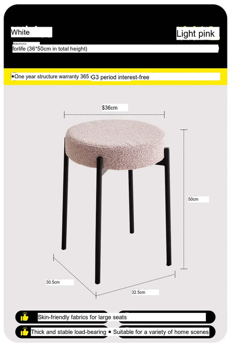 ABOUT WHITE Callan Minimalist Stackable Living Room Stool from ABOUT WHITE