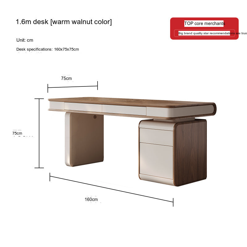 QUANMU Santiago Luxe Walnut Minimalist Computer Desk from QUANMU