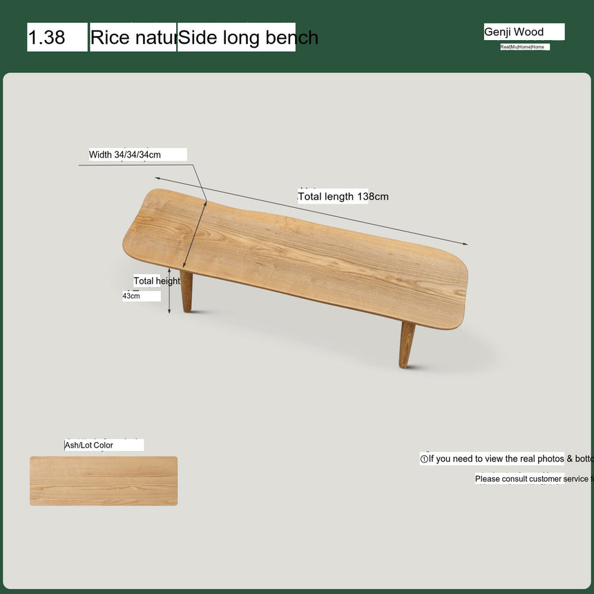 GENJI Akira Rustic Solid Wood Leisure Bench from GENJI