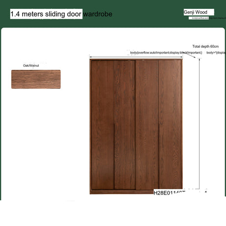 GENJI Akihiko Scandinavian Solid Wood Sliding Door Wardrobe from GENJI