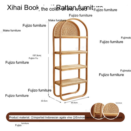 RATTAN FURNITURE Haruki Stylish Japanese Storage System Bookshelf from RATTAN FURNITURE