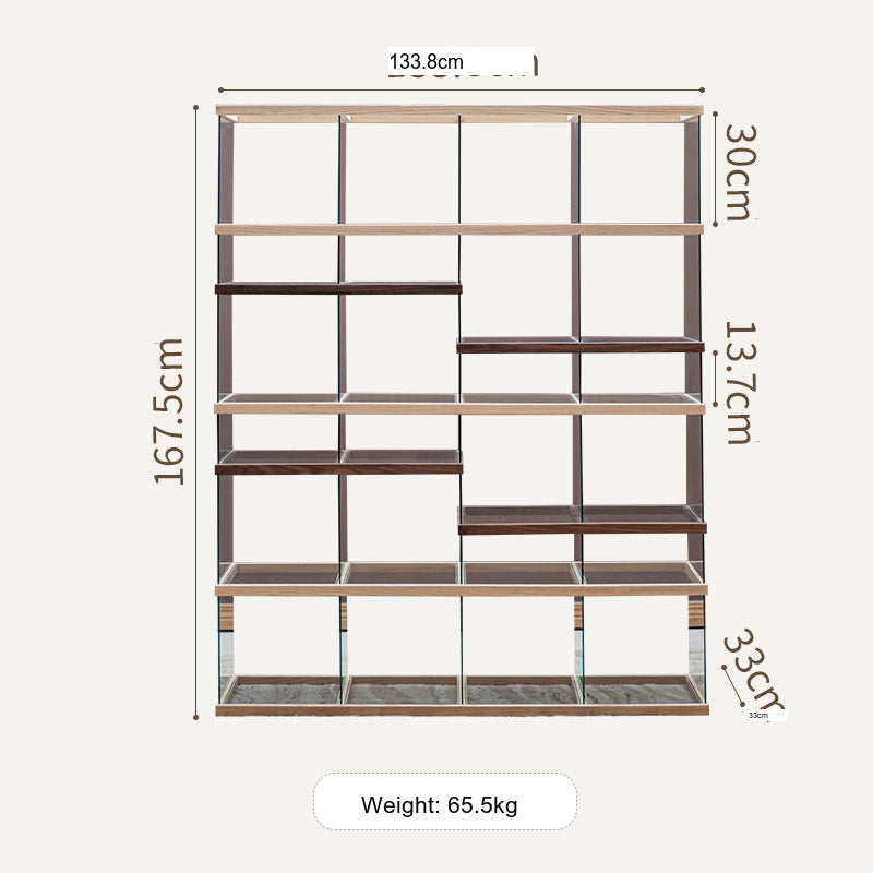 JUHAN Kazuki Elegant Solid Wood Glass Cabinet Display Teaset Shelf from JUHAN